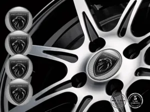 Peugeot Domed Sticker Design High-Quality Wheel Emblems
